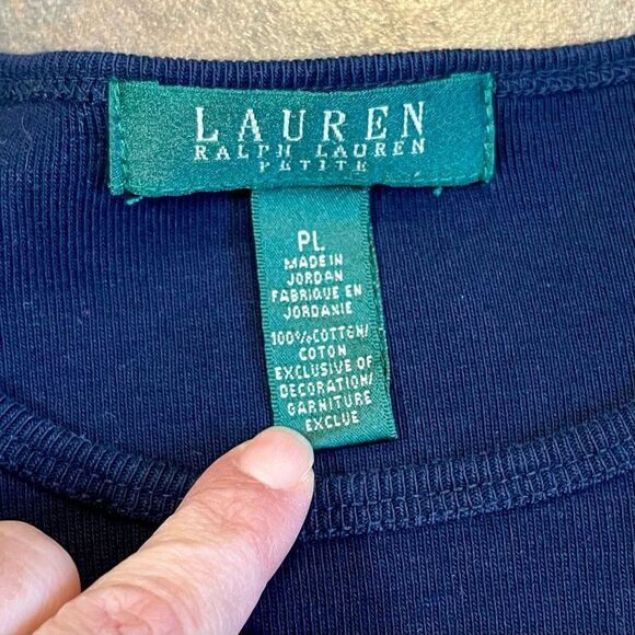Lauren Ralph Lauren Blue Crew Neck Sweater PL - Picture 7 of 11